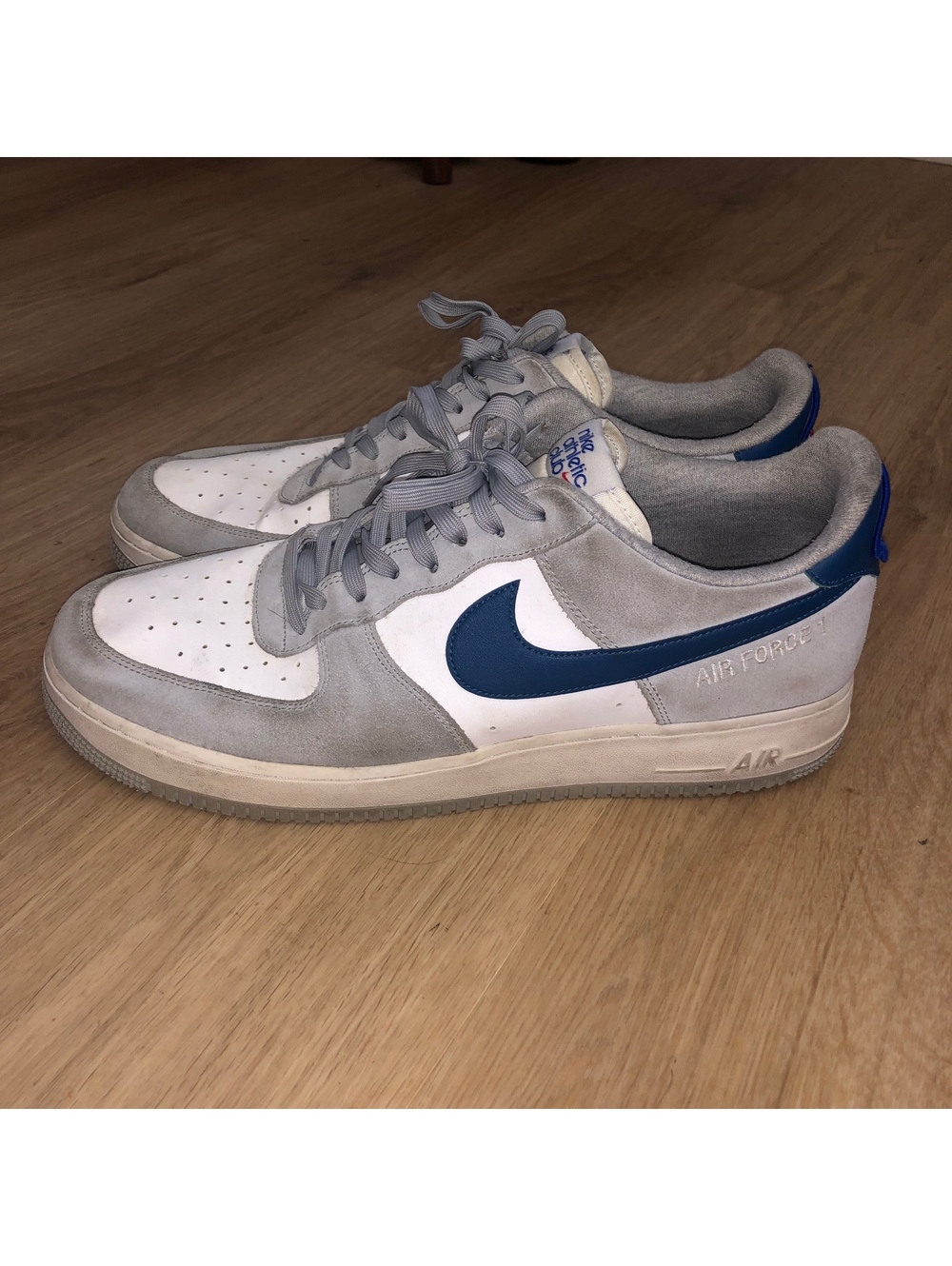NIKE AIR FORCE 1 07 LV8 ATHLETIC CLUB MARINA BLUE GRAY WHITE SUEDE SHOES MENS 14